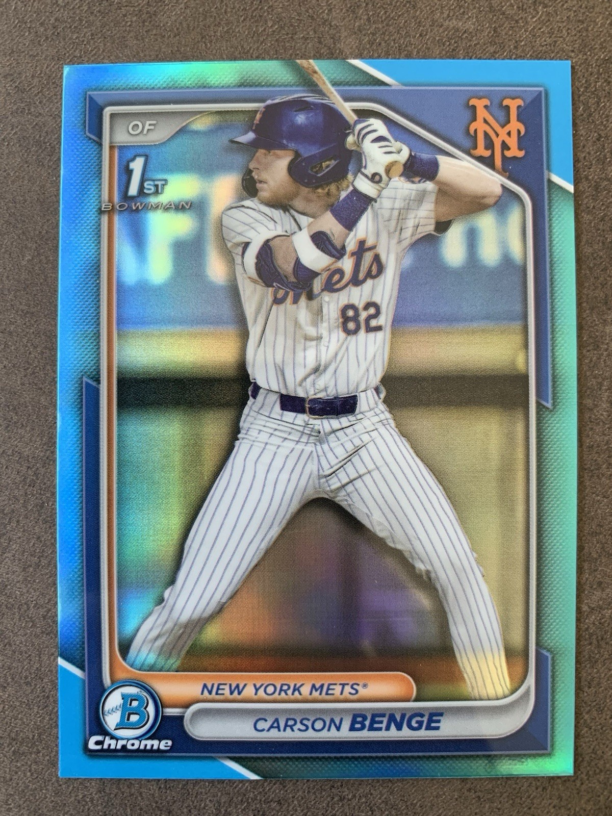2024 Bowman Draft Chrome Carson Benge 1st Sky Blue Refractor BDC-28