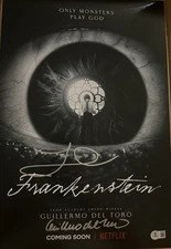 GUILLERMO DEL TORO & JACOB ELORDI SIGNED FRANKENSTEIN 12x18 PHOTO BECKETT COA