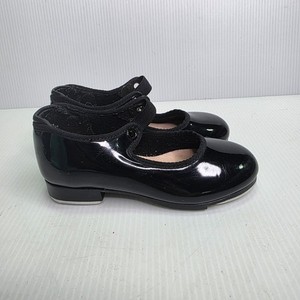Tap Shoes Girls Toddler Size 9M Capezio Teletone Tap Black Patent