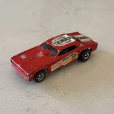 Vintage 1973 Hot Wheels Redline Mongoose Red Funny Car Tom McEwen Hong Kong Base