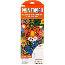 OOLY: Paintology Paint-By-Number Canvas Kit - Tiger Eyes - DIY Artwork, Ages 8+