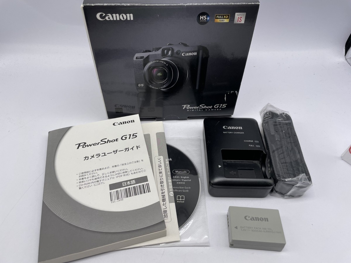 Excellent Canon PowerShot G15 Black 12.1MP Digital Camera from