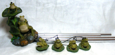 Vintage Ebros Gift Whimsical Green Frog Wind Chime