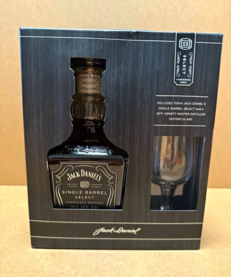 Jack Daniel's Single Barrel Select Whiskey Geschenk-Set mit Glas 700ml 45%