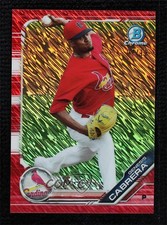 2019 Bowman Chrome Prospects Red Shimmer Refractor 7/10 Genesis Cabrera 0t2