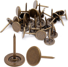 100 Pcs Bronze Flat Head Thumb Tacks Upholstery Nails Furniture Decor 17mm