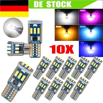 10x T10 W 5W CANBUS SMD LED Auto Innenraumbeleuchtung Standlicht Birnen NEU 