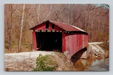 Rolling Stone Covered Bridge Putnam County Indiana Postcard Floyd Mitchell