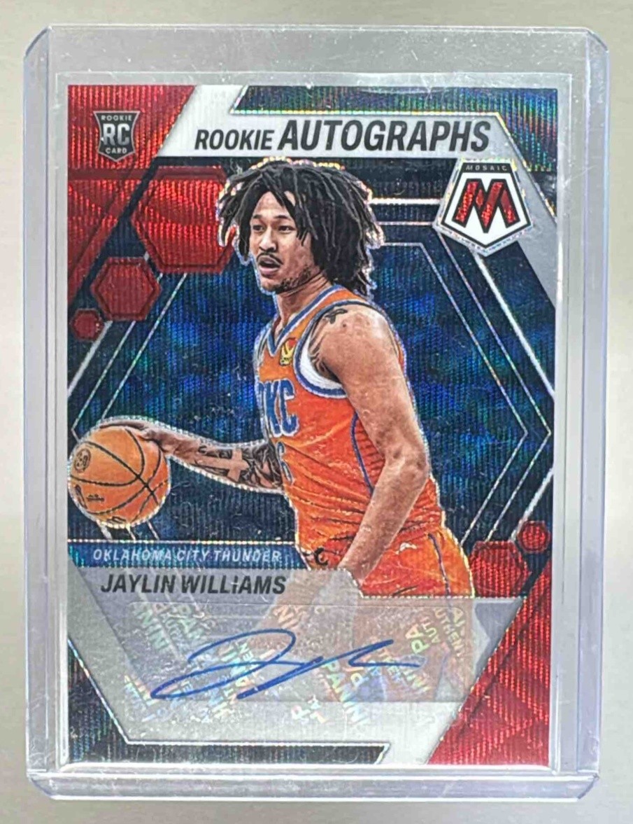 Jaylin Williams 2022 Panini Mosaic #RA-JAY Red Wave Rookie Auto RC