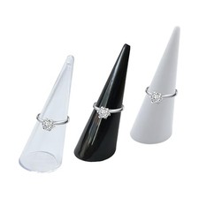3 Packs Ring Cone Display Holder Stands Acrylic Finger Stand for Jewelry