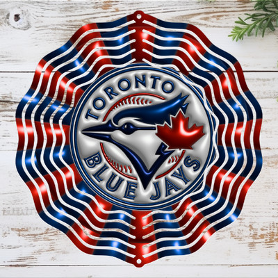  Toronto Blue Jays 10'' Baseball 3D Wind Spinner - Outdoor Yard Décor 