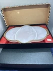 VINTAGE FIRE KING milk glass 3 section divided dish 22K gold trim NEW in box