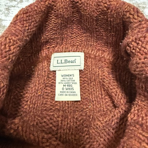 Vintage L.L. Bean Women’s Silk Wool Blend Turtleneck Sweater, Size M, Rib Knit - Picture 3 of 11