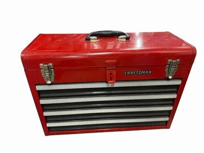  Vintage Craftsman 4 Drawer Portable Metal Tool Box Chest USA 706.654070 Red 