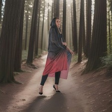 Vampir Umhang Karneval Fasching Halloween Dracula Damen Teufel Kostüm Cape Rot