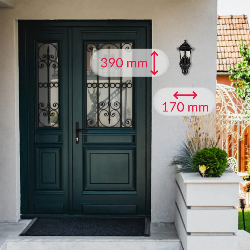 Wandleuchte schwarz inkl. heller 10,5W LED Alu Aussenleuchte Wandlampe außen Gla - Bild 4 von 4