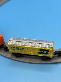 VTG 1989 Galoob Micro Machines Santa Fe Train Engine, 3 Cars and 7 Track Pieces
