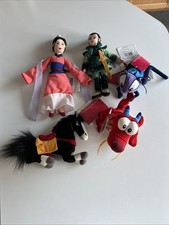 Disney Store Set Of 5 Beanbag Plush Stuffed Toys MULAN Mushu Crickee Bunny NWT