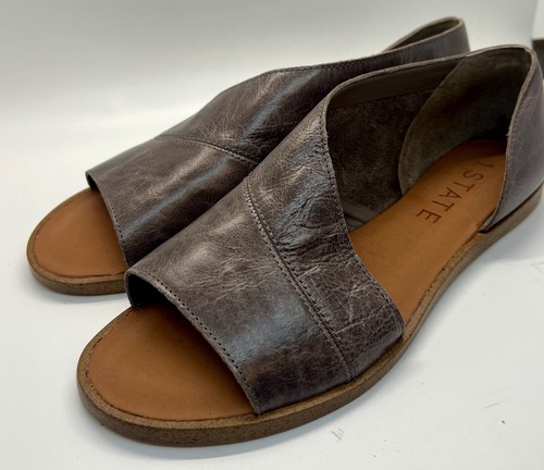 Free People Women’s 41 US 10 10.5 Gray Leather Open Toe Shoes Mont Blanc Sandals
