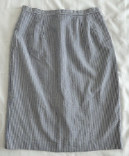 Talbot Women s Size 10 Blue And White Striped Pencil Skirt Combed Cotton USA