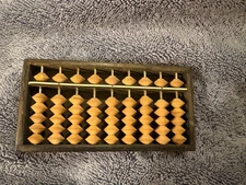 1950s Genuine Antique Japanese Wood Abacus 9 Rods 54 beads