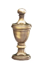 B&P Lamp® Brass Finial, Antique Finish, Tap 1/4-27F 11121AALS