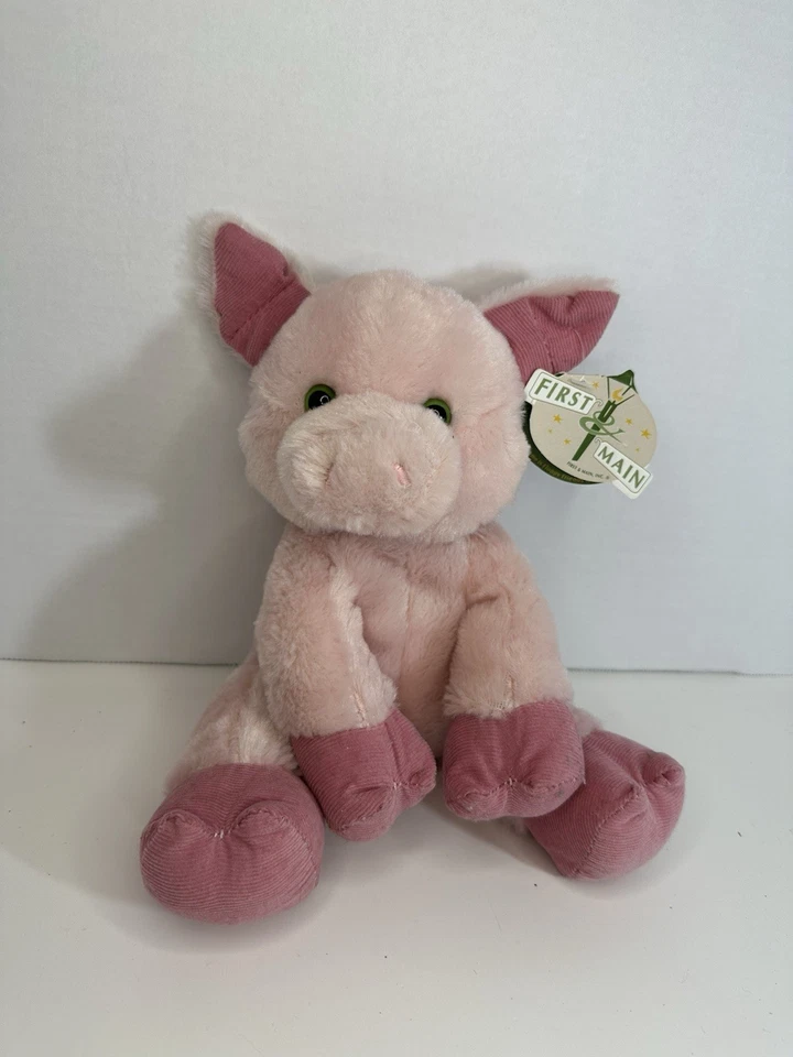 Juguete de peluche First & Main Floppy Friends cerdo rosa 7813 ¡con etiquetas! Foto 2 de 4