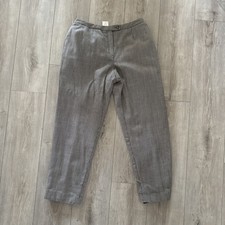 Vtg HARVE BENARD Pants Women's Size 10 100 Wool Flat Front Brown Houndstooth