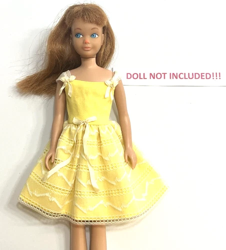 Vintage 1964 Mattel Barbie®/Skipper #1904 "FLOWER GIRL" Yellow & White Dress VGC
