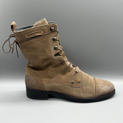 Diesel Desert Trooper Botas Militares Gamuza Cuero Marrón Para Hombres Reino Unido 9 De Colección - Imagen 2 de 6