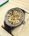 ROLEX MENS WATCH, SKELETONISED DIAL, VINTAGE MOVEMENT IN A NEW CASE, SERVICED.