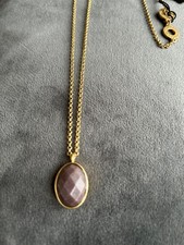 NEU SENCE Copenhagen Kette lang drei Heilstein Aventurin lila oval Geschenk