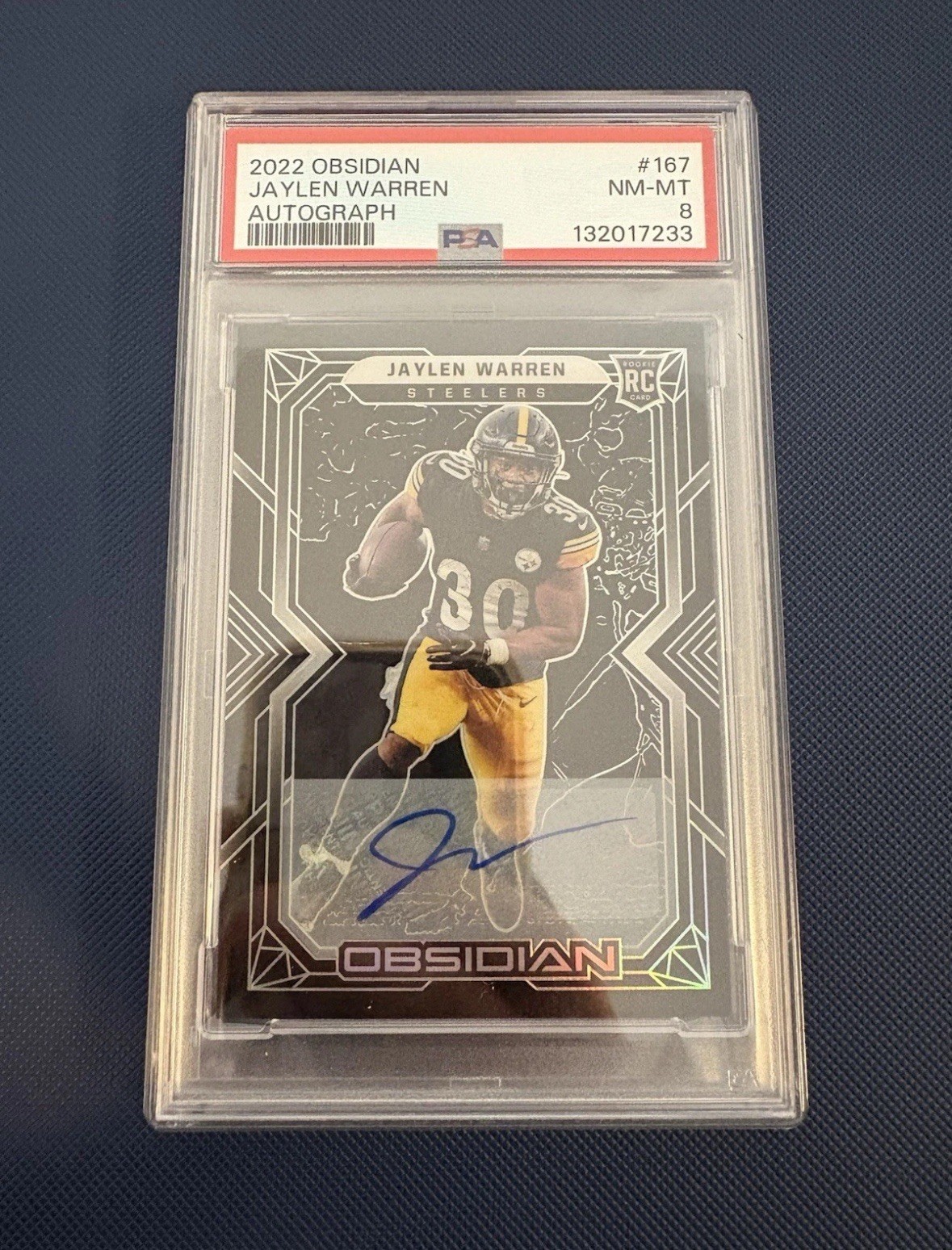 2022 Panini Obsidian Rookies Jaylen Warren #167 (RC) Auto /199