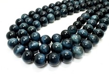    Natural Blue Tiger Eye Round Beads AAA Grade Smooth Polished Gemstone - RN40B