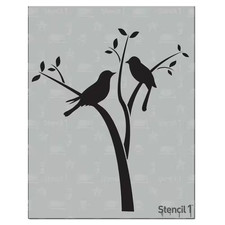 Birds on Branches Stencil