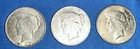 LOT of 3 1923 SILVER Peace Liberty Dollar Coin $1  S, D, and no mint mark