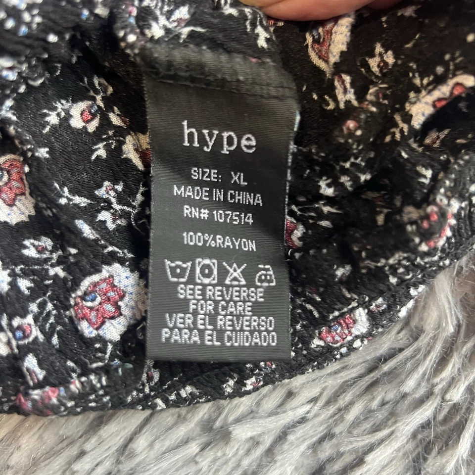 Blusa para mujer Hype talla X-grande floral multicolor boho hippie festival Foto 4 de 4