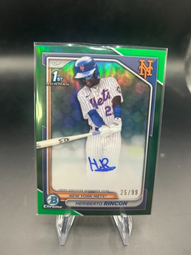 2024 Bowman Chrome #CPA-HR Heriberto Rincon Auto Green Refractors #/99