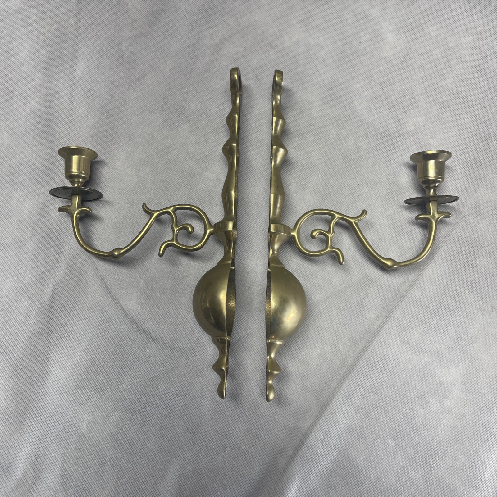 Set of 2 Solid Brass Wall Mount Candle Holders/Sconce Candle