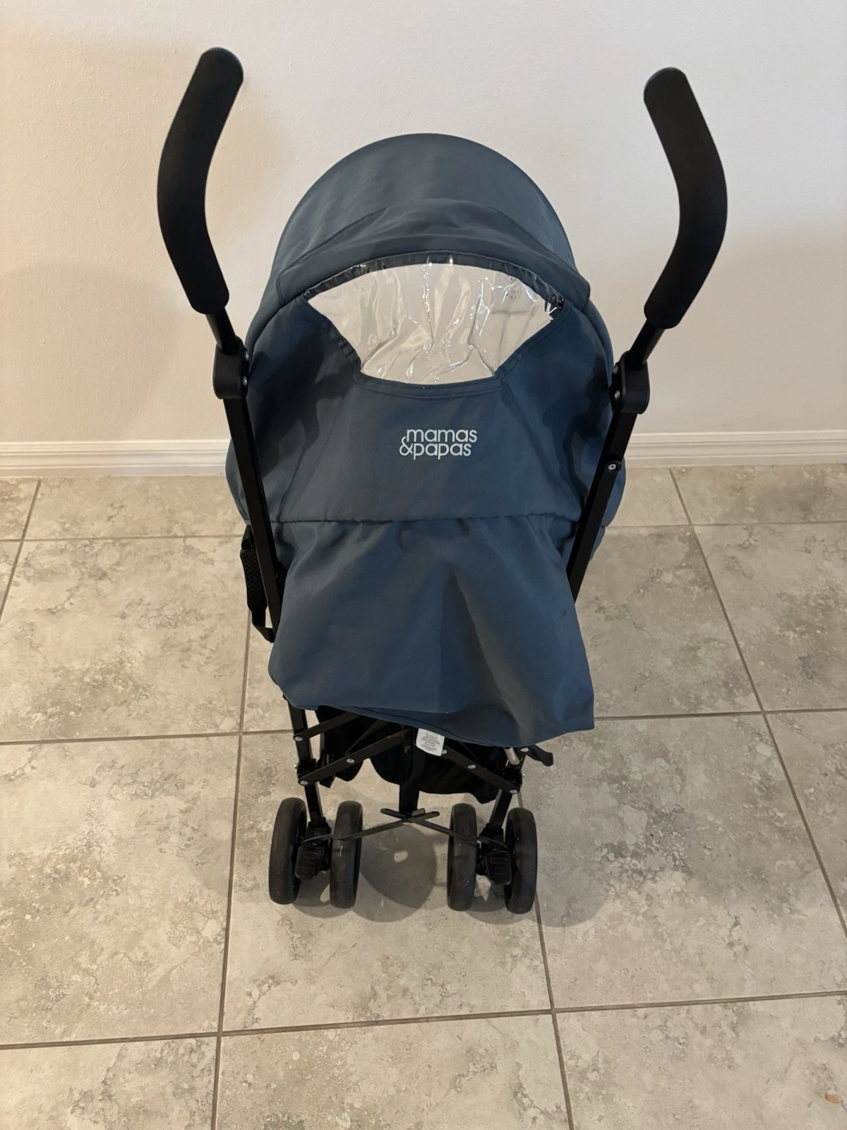 Mamas & Papas Blue Folding Umbrella Stroller with Hood Adjustable Back Rest