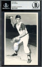 Dick Howser Beckett BAS Signed 1950`s Photo Postcard Indians Autograph