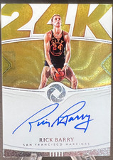 2018-19 Panini Opulence Rick Barry On-Card Auto /79 24K Gold – HOF – Warriors