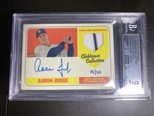 AARON JUDGE #/25 2018 TOPPS HERITAGE CLUBHOUSE COLLECTION AUTO JERSEY BGS 9 10