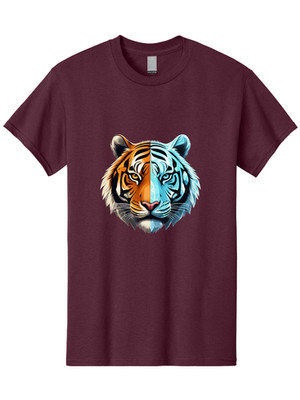 Tiger-Face-1 Mens Graphic Tee, 100% Cotton, Casual Summer Wear