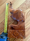 Vintage Hand Carved Wooden Elephant Figurine Folk Art Decor Collectible — photo 4