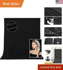 10x8ft Black Backdrop Background for Photography, High Density Polyester Fabr...