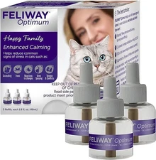 3 Pack 48ml FELIWAY Optimum, Enhanced Calming Pheromone 30-day Refill EXP 02/27