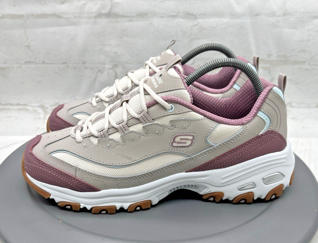 Skechers Shoes D'Lites Popular Vote Womens 11 Taupe Mauve Lace Up