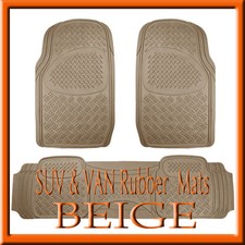 Fits Toyota Tacoma Heavy Duty Semi Custom Tan Beige Rubber Floor Mats 3 Pcs