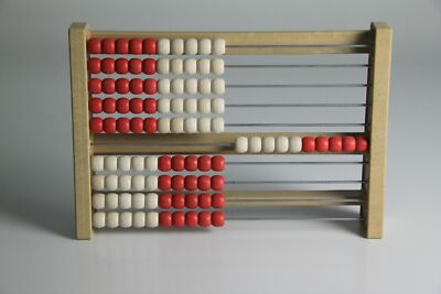100`er Rechenrahmen rot-weiß, Abakus, student`s abacus, System ''Kühnel'' ReWood 
